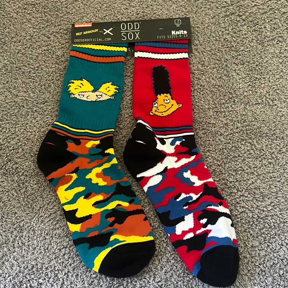 Hey Arnold camo crew socks NWT